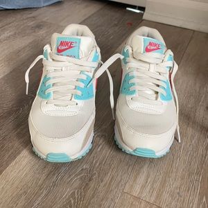 Womens Nike air max 90 (blue, pink, white, cream)